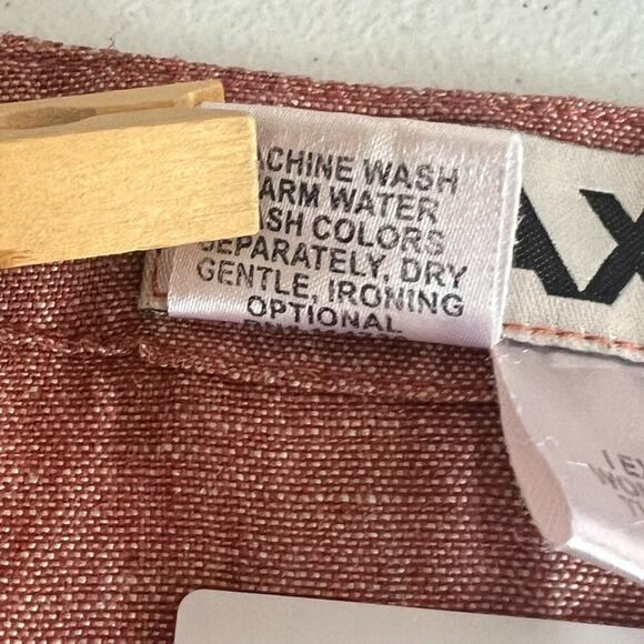 Flax Tank Top Women's Size Small Red Rust Linen Faux Button Up Sleeveless - Picture 5 of 7